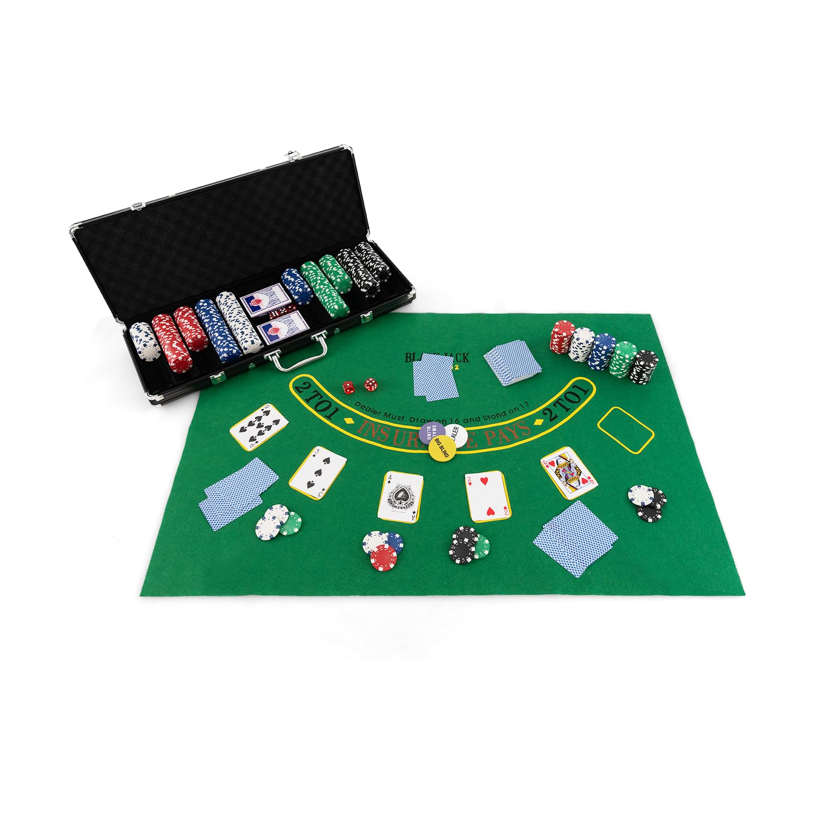 楽天市場】COSTWAY ポーカーセット 500枚 数字無し 無地 11gチップ