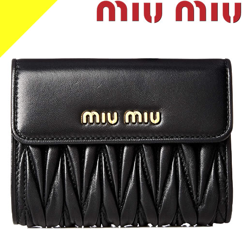 MIUMIU ミュウミュウ マテラッセ 二つ折り財布ブラック