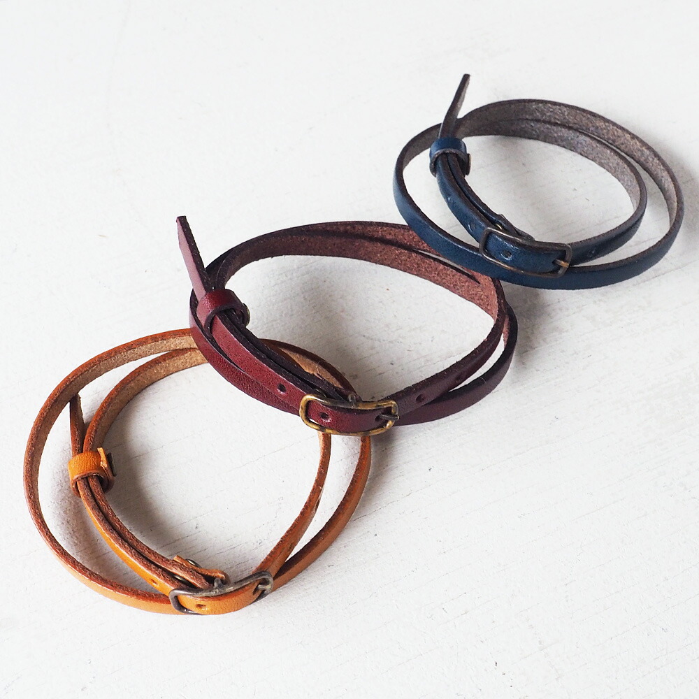 楽天市場】【3色】 vie（ヴィー） 栃木レザー Wブレスレット 5mm