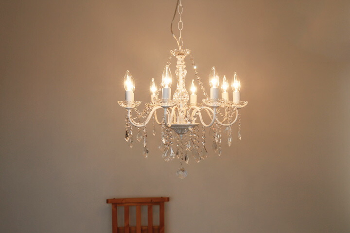 楽天市場】シャンデリア 【 Queen / ホワイト 】 8灯 LED電球 フレンチ