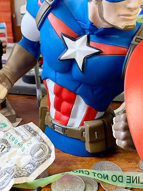 即購入ok!!】MARVEL キャプテンアメリカ フィギュア 貯金箱 即購入ok