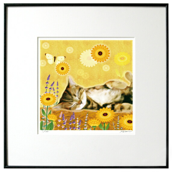 楽天市場】猫夢アート版画「マリーゴールド」キジトラ 【猫 アート