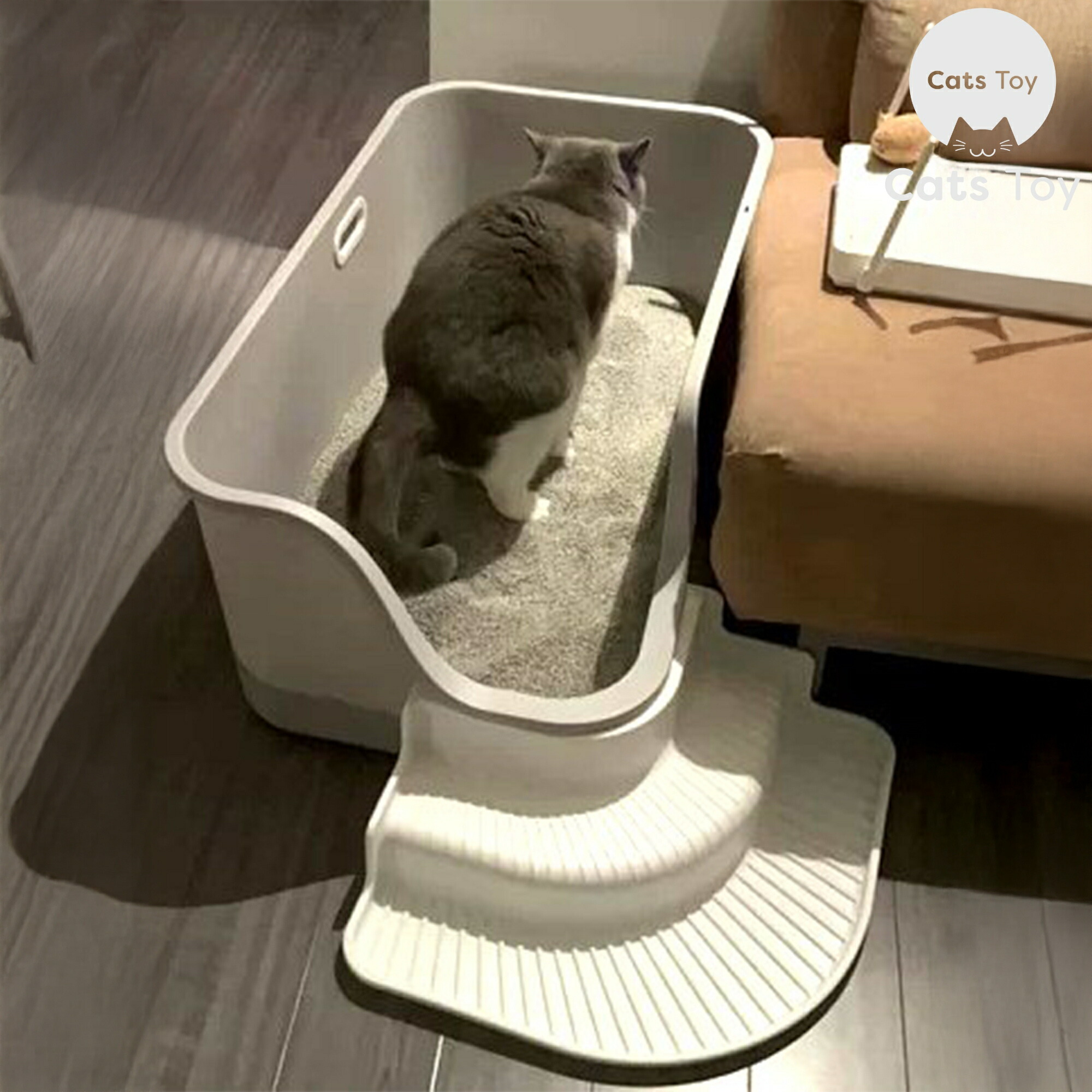 楽天市場】【Cats Toy公式】猫トイレ 大型 82cm 2色展開 ホワイト