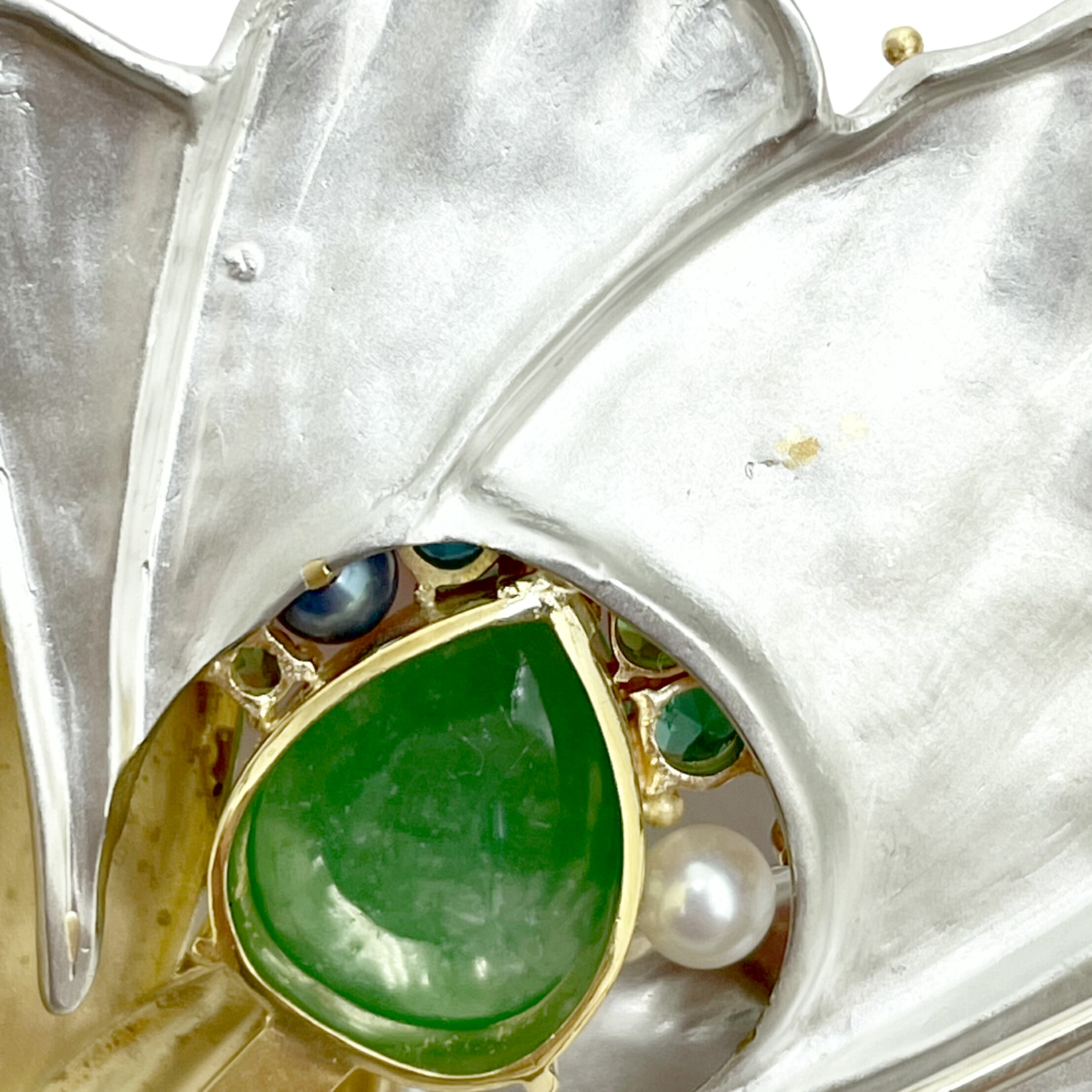 楽天市場】福原佐智 デザインブローチ フラワーモチーフ PT900 K18