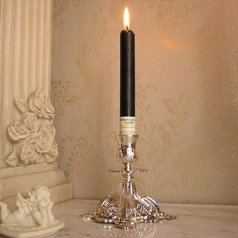 楽天市場】シルバー キャンドルホルダー 1灯/アンティーク仕上げ