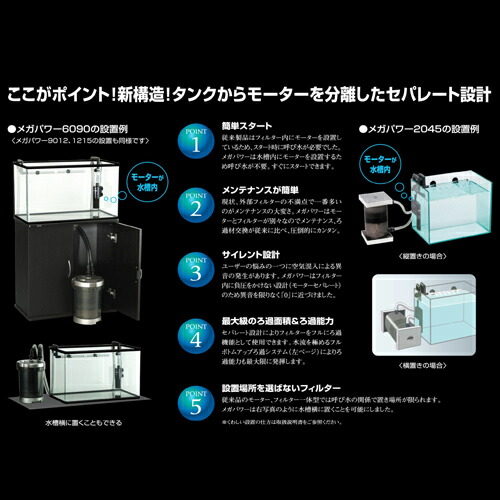 楽天市場】【2点セット】GEX メガパワー 6090 水槽用 外部フィルター