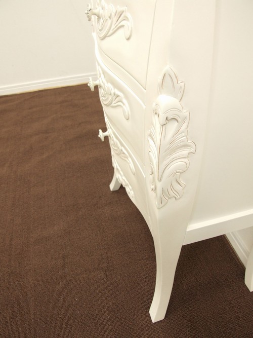 クロシオ コモ チェスト4D ホワイト 幅55cm 完成品 アンティーク調