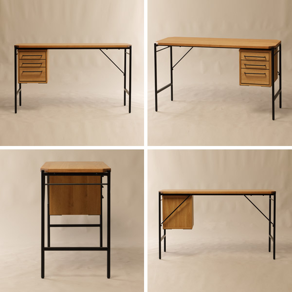 レトロビンテージ調パソコンデスク シンプル 組立簡単 幅120奥行き60高