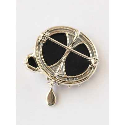 碌山SVオニキスカエルブローチペンダントトップSV925未使用