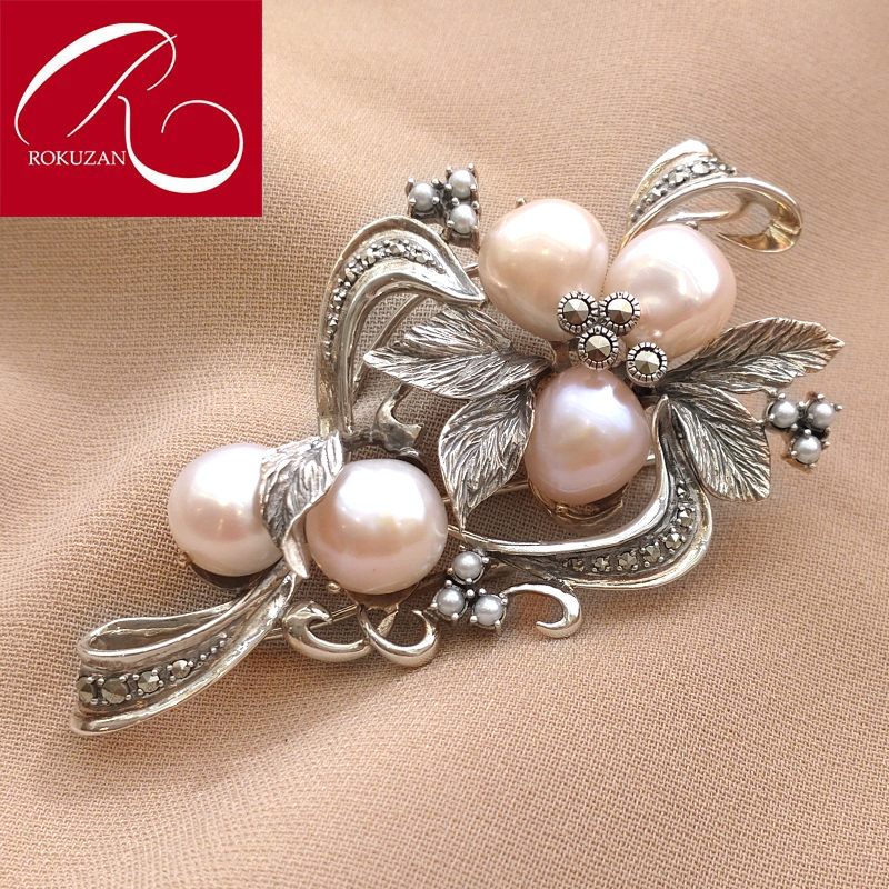 楽天市場】【碌山】 シルバー バロックパール ブローチ シルバー 結婚