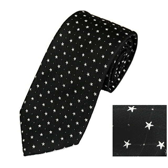 楽天市場】ネクタイ 星 柄 小 スター シルク 黒 赤 シルバー ゴールド