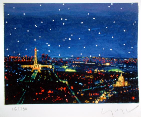 楽天市場】ヒロヤマガタ シルクスクリーン 1999 雨煙るパリ