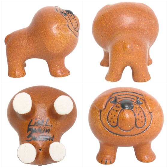 楽天市場】リサラーソン 置物 陶器 犬 ブラウン ミニケンネル