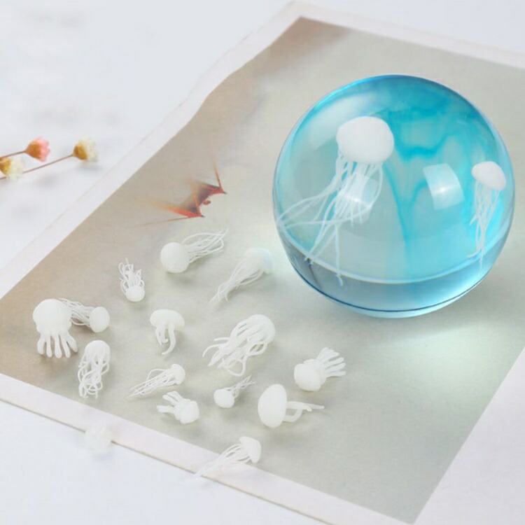 楽天市場】ランダムで1個 3D くらげ ミニチュアパーツ 海の生物