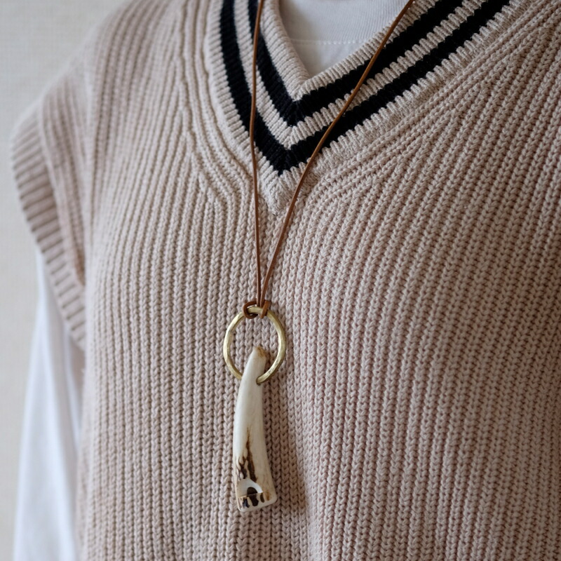 鹿角笛 ハンドメイド 1点物 完全フルオーダーメイド 角 ペンダント