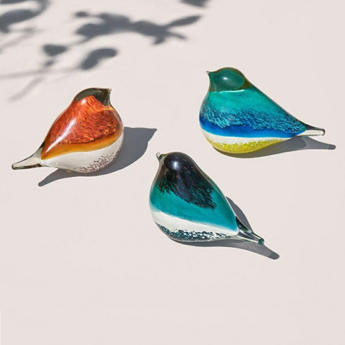 ガラス製 鳥のオブジェセット 2つ ガラス製 鳥のオブジェセット 2つ