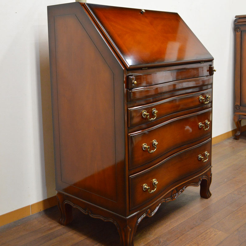 1132 アンティーク ライティングデスク 帳場机 テーブル 収納棚 レトロ