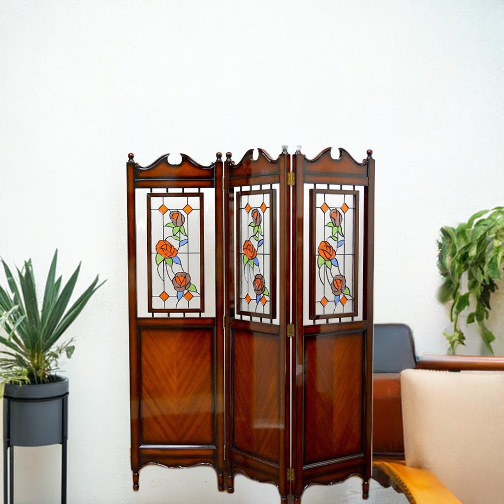 アンティーク調◇ビーズ◇3連パーテーション◇間仕切り◇衝立◇目隠し