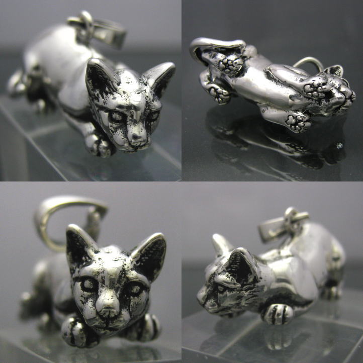 楽天市場】銀の猫 ネコペンダント シルバー925 Silver925 (ネックレス