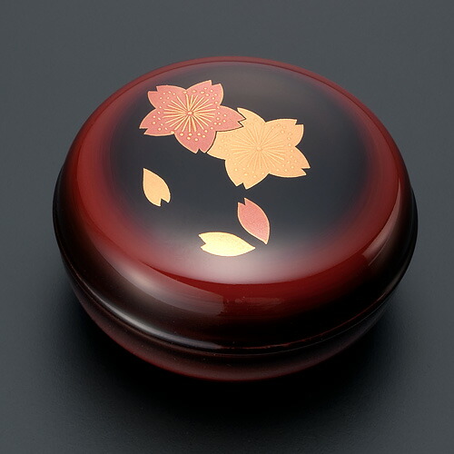 GG様リクエスト 輪島塗り 田村製/螺鈿桜文/ラウンド型手付き盆