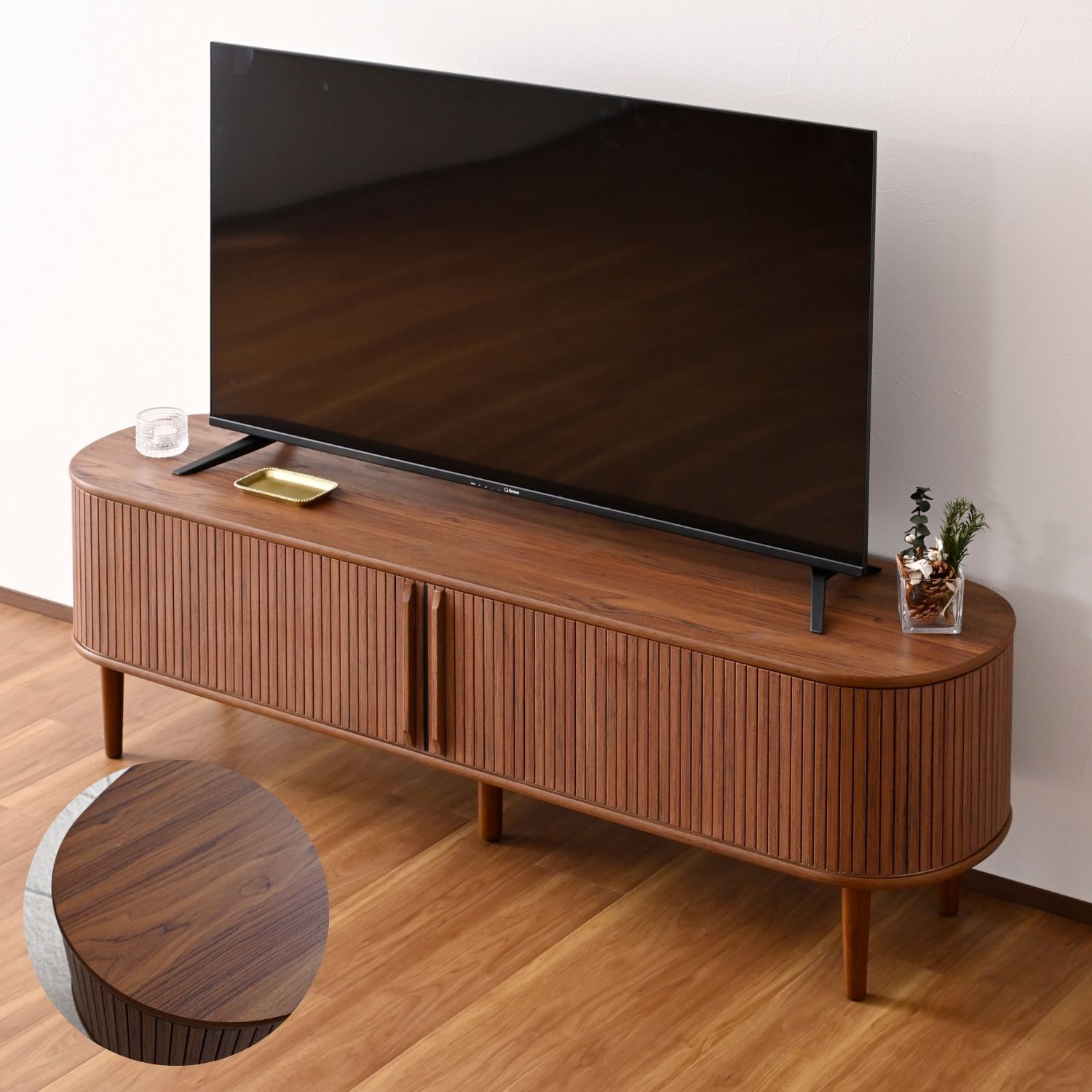 POPROOM 蛇腹ウッドテレビボード R1598 テレビ台 韓国 【公式通販】