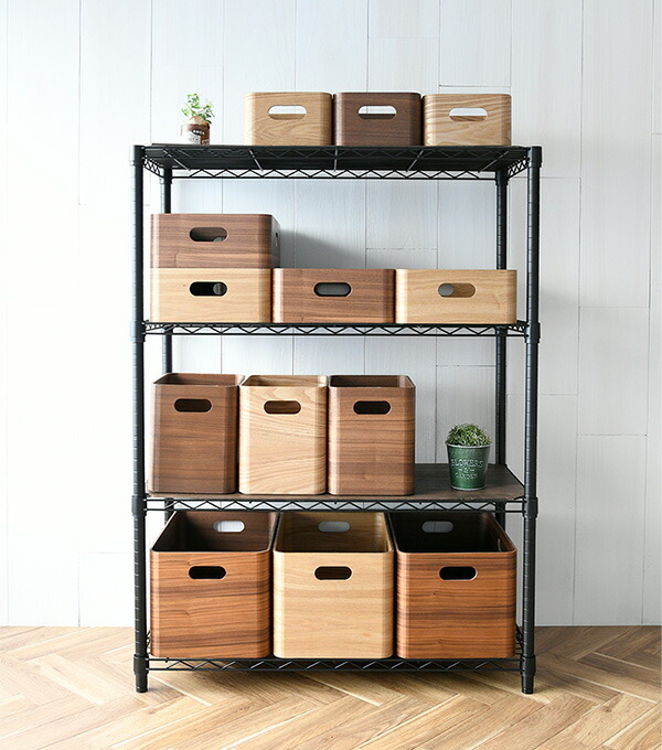 楽天市場】収納ボックス 木箱 幅スリム TSB-1H 幅19 奥行26 高さ24