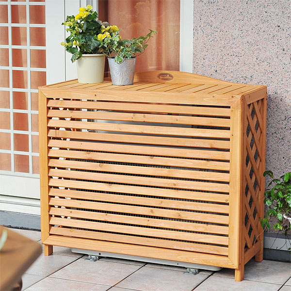 楽天市場】室外機カバー 木製 ルーバー仕様 おしゃれ FLAC-9080SAR