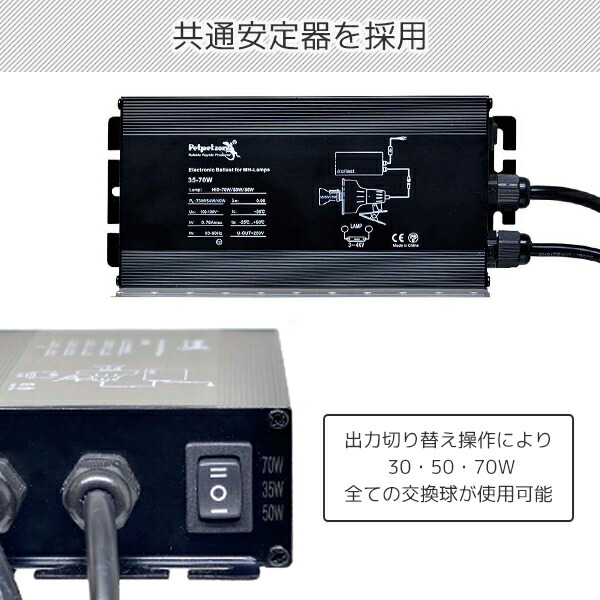 楽天市場】ソラリウム 70Wセット (メタルハライドランプ+共通安定器+
