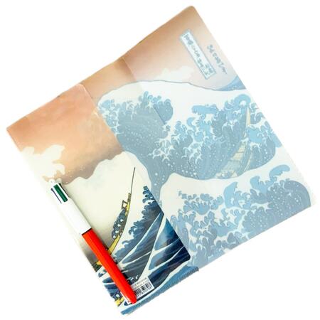 楽天市場】 三つ折りクリアファイル 葛飾北斎 神奈川沖浪裏 : エビス文具店