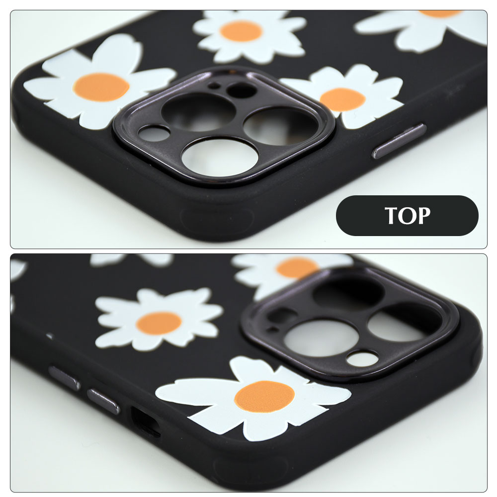 楽天市場】【在庫限り】 花柄 ブラック アイフォン ケース 黒 白 黄