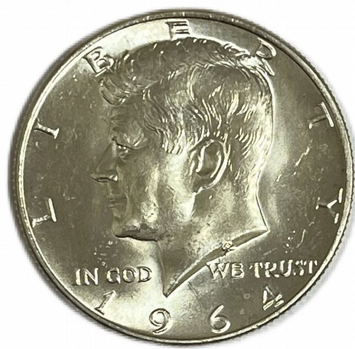 銀貨 1964年 ケネディハーフダラー×3枚まとめて トーン色