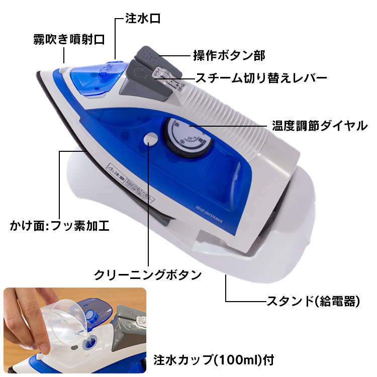 楽天市場】アイロン コードレス スチーム 2段階スチーム 霧吹き機能
