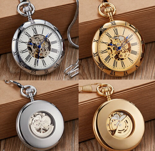 楽天市場】【最大3％OFF】 手巻き式 懐中時計 ゴールド シルバー