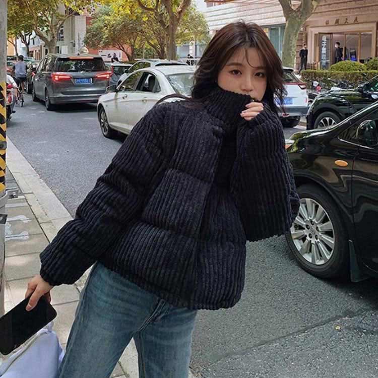 楽天市場】 コーデュロイ 中綿 無地 ミドル ブルゾン ビッグシルエット