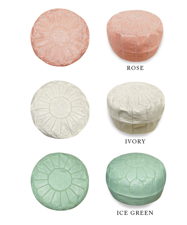 楽天市場】モロッコ 本革 プフ スツール mocororo 羊革 オットマン