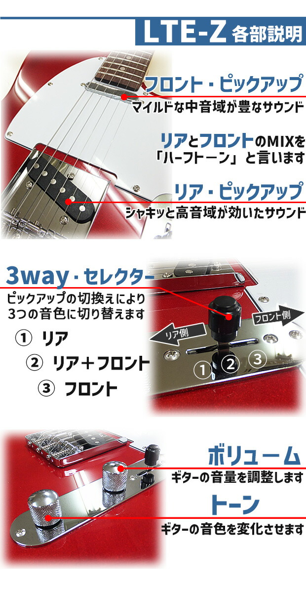 楽天市場】エレキギター 初心者 セット テレキャスタータイプ 入門 15