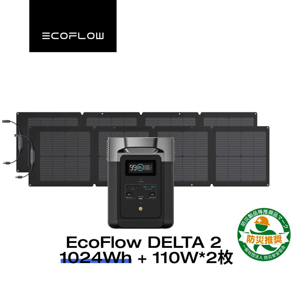 楽天市場】EcoFlow ポータブル電源 ソーラーパネル セット DELTA 2