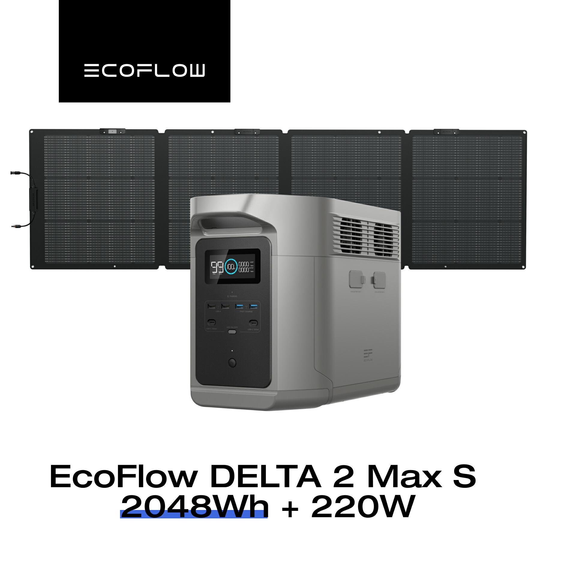 楽天市場】EcoFlow ポータブル電源 ソーラーパネル セット DELTA 2 Max