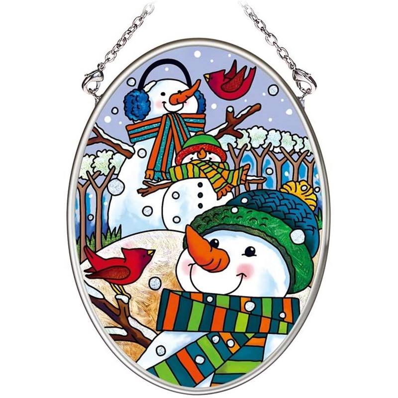 楽天市場】ステンドグラス 吊り型 雪だるま A Hill of a Lot of