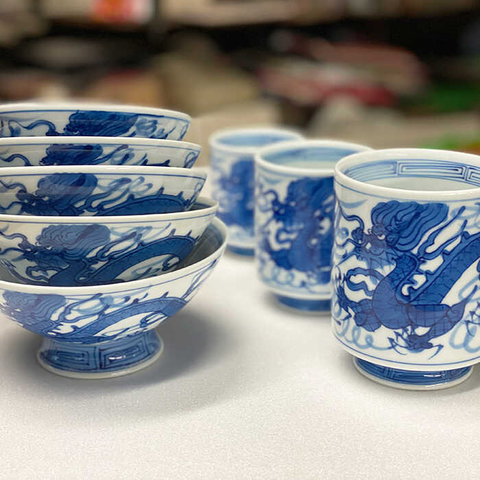 楽天市場】【ふるさと納税】【波佐見焼】龍絵 飯碗 湯呑 セット 茶碗