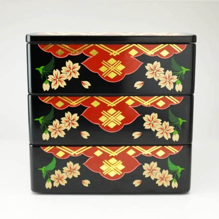 楽天市場】【ふるさと納税】 秀衡塗 秀衡さくら重 3段・7寸 / 漆器