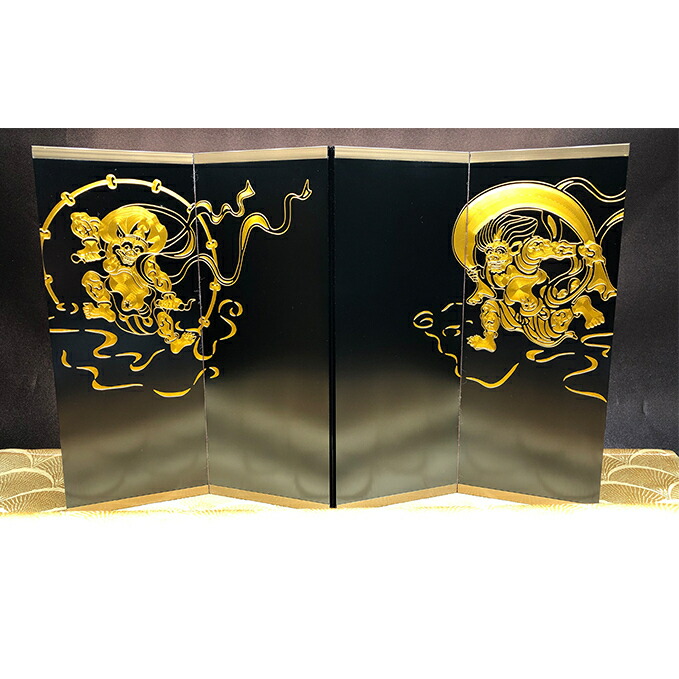 楽天市場】【ふるさと納税】風神雷神図屏風（黒・金） 民芸品 工芸品