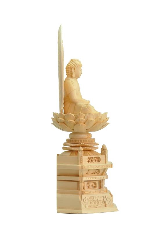 楽天市場】【天台宗】仏像 阿弥陀如来 座像 桧木六角台座 唐草光背 1.8