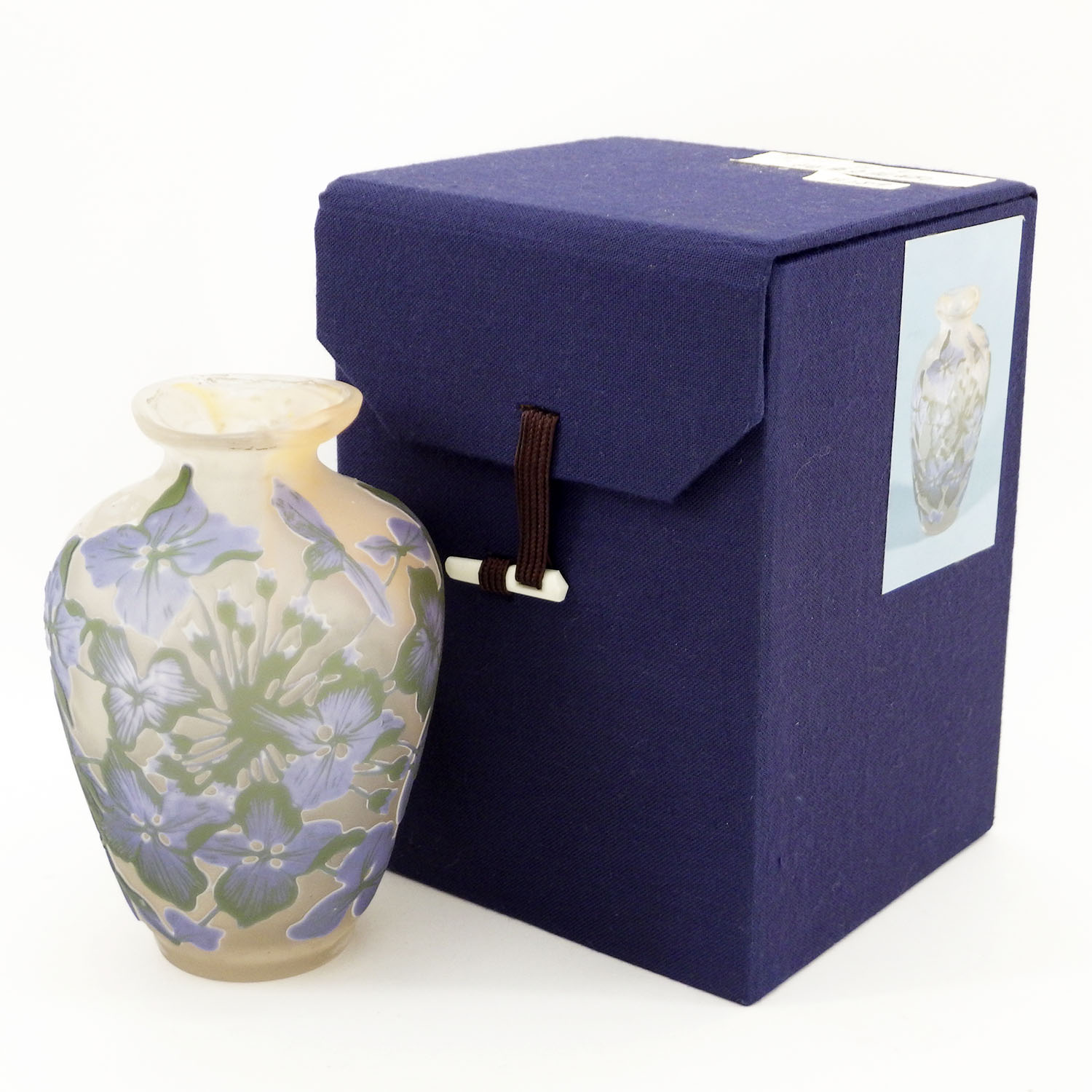 証明書付】希少エミールガレ 鉢 高さ13cm 幅17.5cm カメオ彫り 花器