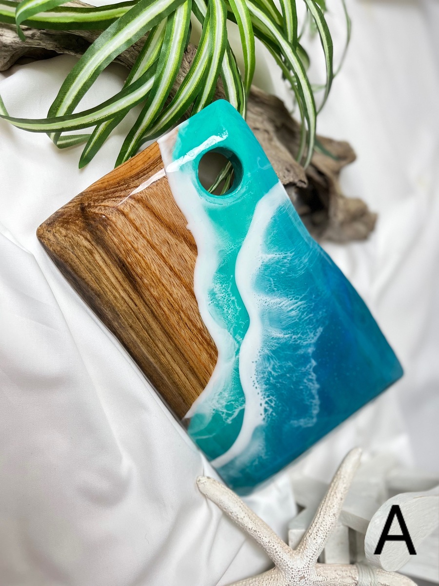 Aloha装飾プレート 青緑色Hawaii レジン