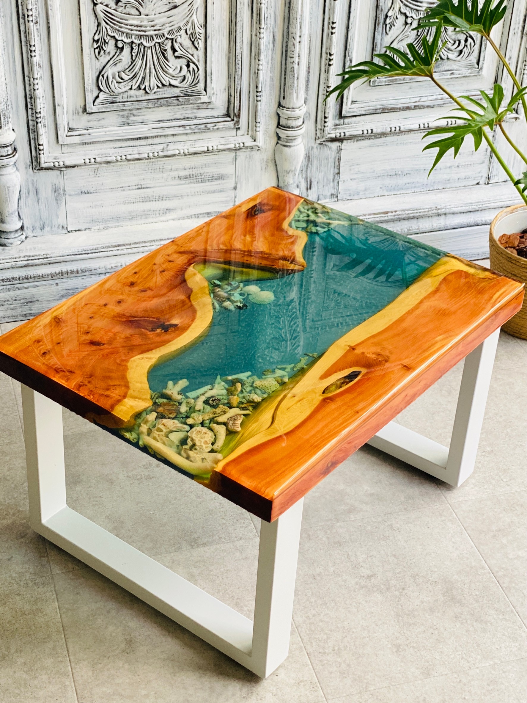 レジンテーブル サイドテーブル ローテーブル 楽天市場】【レジン