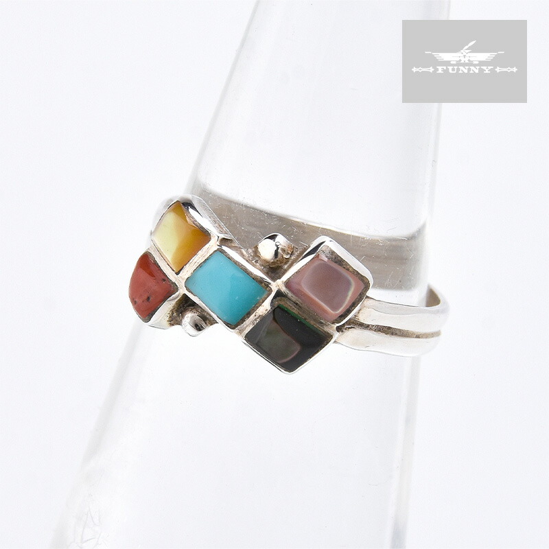 からか インディアン マルチストーン ニードルポイント リング からか