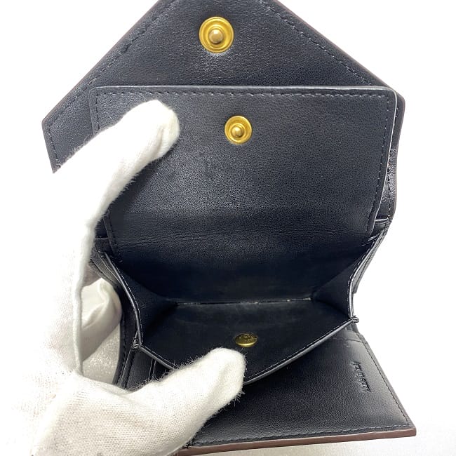 CELINE 三つ折り財布 ダークブルー/ブラウン CELINE 三つ折り財布