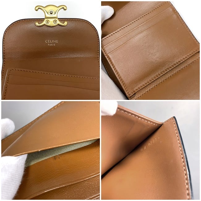 楽天市場】【送料無料】 セリーヌ 三つ折り 財布 ブラック ベージュ