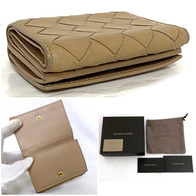 楽天市場】【送料無料】 ボッテガ ヴェネタ 三つ折り 財布 ベージュ